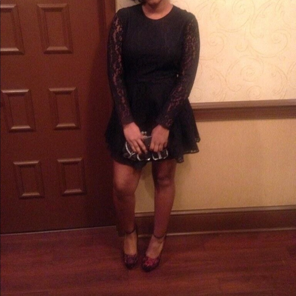 Black Lace Cocktail Party Dress